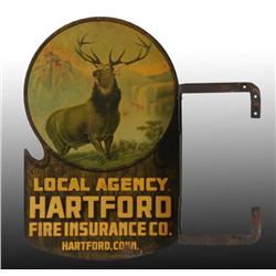 Tin Hartford Insurance 1-Sided Die Cut Sign.