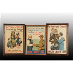 Lot of 3: Assorted Paper War Bond & Loan Posters.