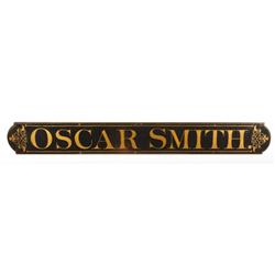 Wooden Oscar Smith Smaltz 1-Sided Sign.