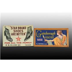 Lot of 2: Paper & Tin Advertising Signs.