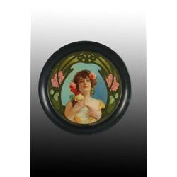 Tin Litho Art Nouveau Girl Tip Tray.