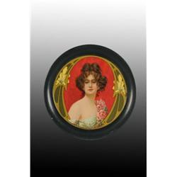 Tin Litho Art Nouveau Girl Tip Tray.