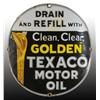 Image 1 : Porcelain Golden Texaco Motor Oil Sign.
