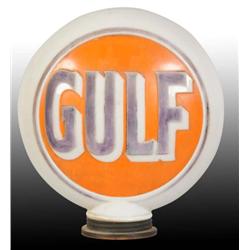 Embossed Milk Glass 1-Piece Gulf Gas Globe.