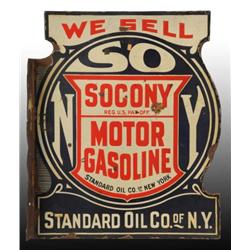 Porcelain Standard Oil of New York Flange Sign.