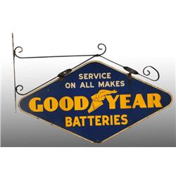 Porcelain Goodyear Batteries 2-Sided Sign.