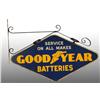 Image 1 : Porcelain Goodyear Batteries 2-Sided Sign.