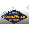 Image 2 : Porcelain Goodyear Batteries 2-Sided Sign.