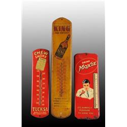 Lot of 3: Assorted Tin Thermometers.