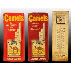 Lot of 3: Assorted Tin Thermometers.