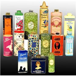 Lot of 15: Miscellaneous Talc Tins.