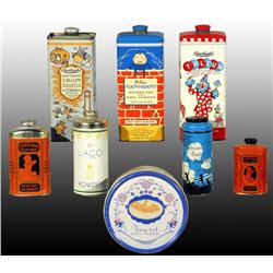 Lot of 8: Baby/Kids Talc Tins.