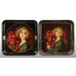 Lot of 2: Tin Litho Serving Trays.