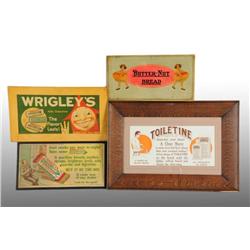 Lot of 4: Assorted Cardboard Trolley Car Signs.