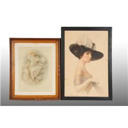 Lot of 2: Litho Advertisements Featuring Women.