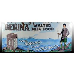 Porcelain Berina Malted Milk Food Sign.