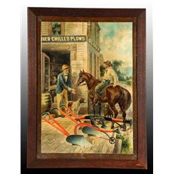 Embossed Tin Oliver Plows Sign.