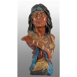 Chalkware Hiawatha Indian Bust.