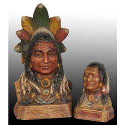 Lot of 2: Plastic Indian Busts.