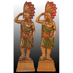 Lot of 2: Molded Plastic Indian Chief Half-Figures