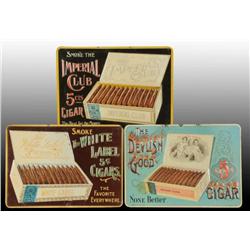 Lot of 3: Embossed Tin Cigar Signs.