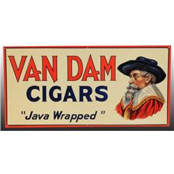 Embossed Tin Van Dam Cigars Sign.