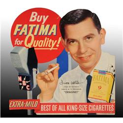 Cardboard Fatima Cigarettes Die-Cut Sign.
