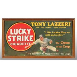 Cardboard Lucky Strike Trolley Car Poster.