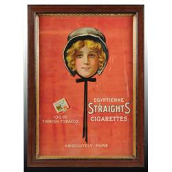 Cardboard Egyptienne Straights Cigarettes Poster.
