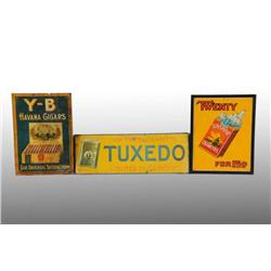 Lot of 3: Embossed Tin Tobacco Signs.