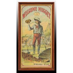 Paper Welcome Nugget Tobacco Label.