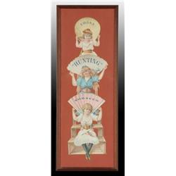 Cardboard Hunting Tobacco Die-Cut Ad Sign.