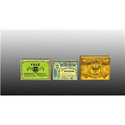 Lot of 3: Square Corner Tobacco Tins.