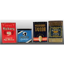 Lot of 4: Vertical Pocket Tobacco Tins.