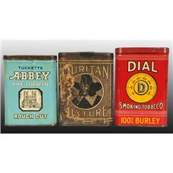 Lot of 3: Vertical Tobacco Tins.