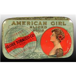 American Girl Flat Pocket Tobacco Tin.