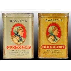 Lot of 2: Old Colony Vertical Pocket Tobacco Tins.