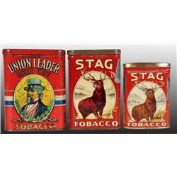 Lot of 3: Vertical Tobacco Tins.