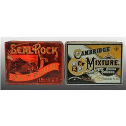 Lot of 2: Square Corner Tobacco Tins.