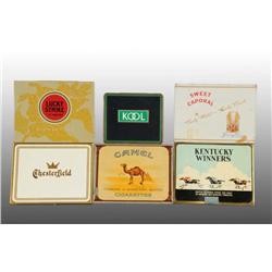Lot of 6: Assorted Flat Cigarette Tins.