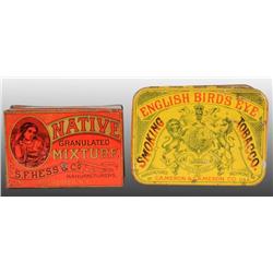 Lot of 2: Square Corner Tobacco Tins.