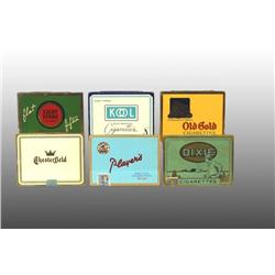 Lot of 6: Flat Cigarette Tins.