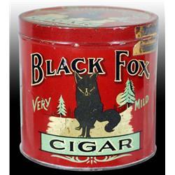 Black Fox Round Cigar Tin.