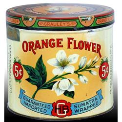 Orange Flower Cigar Canister.