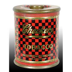 Checkers Knob-Top Tobacco Canister.