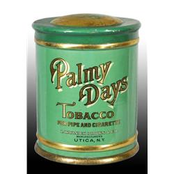 Palmy Days Slip-Top Tobacco Canister.
