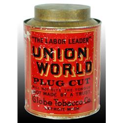 Union World Small Top Tobacco Canister.