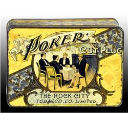 Poker Square Corner Cut Plug Tobacco Tin.