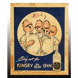 Lot of 3: Celluloid Over Tin Gin & Ale Signs.