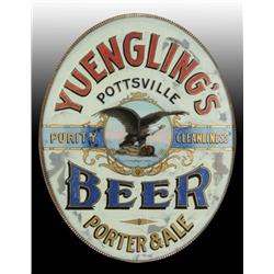 Reverse on Glass Yuengling Beer Corner Sign.